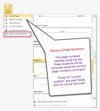 Sections / Headers And Footers / Page Numbers / Margins - Page Numbering