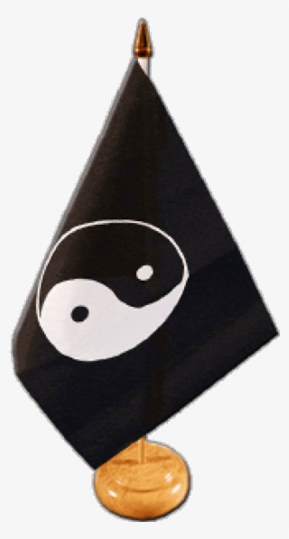 Ying And Yang, White Table Flag - Construction Paper
