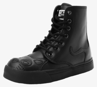Black Out Kitty Face Sneaker Boot - Black Mens Lace Up Boots