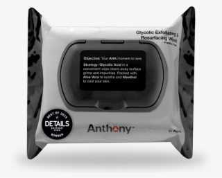 Glycolic Exfoliating & Resurfacing Wipes With Details - Anthony Glycolic Exfoliating & Resurfacing Wipes