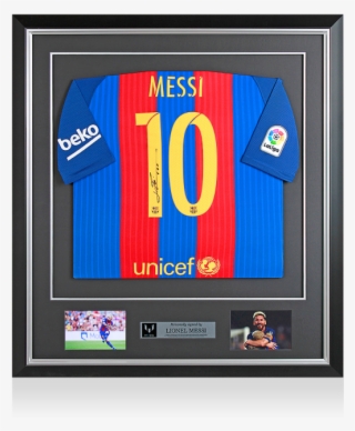 Lionel Messi Official Back Signed And Framed Barcelona - Autographed Framed Messi Jersey