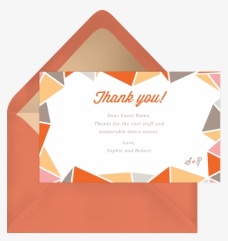 Crystal Border Thank You Note - Triangle