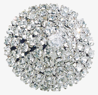 Glass Button With Metal Base - Diamond