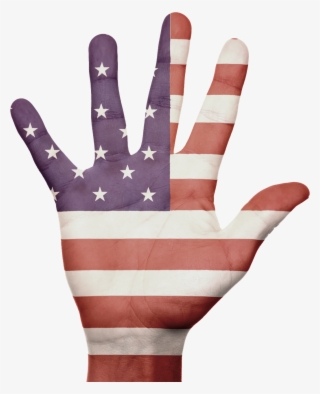 Hand Flag America U S Png Image - Gruß-karte Usa (flaggen-hand) Karte