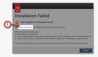 Photoshop Elements 13 Installation Failed Screen - Application Software