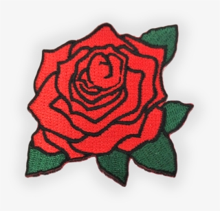 Red Rose Stick-on Embroidered Patch - Rose Patch Png