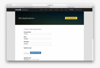 Linked In Create App - Linkedin