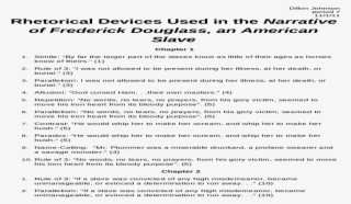 Frederick Douglass Chapter 9 Rhetorical Devices