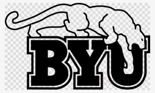 Byu Logo Black And White Clipart Brigham Young University - Byu Cougar