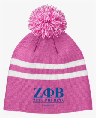 Zeta Phi Beta Team 365 Striped Pom Beanie - Lol No One Likes You Tt122 Team 365 Striped Pom Beanie