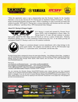 Rockstar Energy Otsff Yamaha Press Release-2 - Racing Press Release