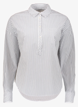 Ls Boxy Blouse Blue Stripe - Long-sleeved T-shirt