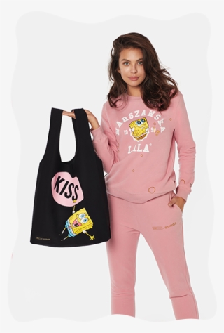 Lala X Spongebob Free Black Tote Bag - Spongebob Squarepants