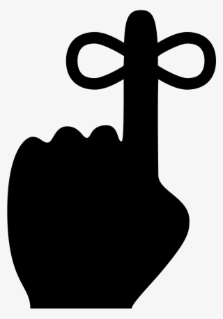 This Is A Picture Of A Left Hand With The Index Finger - Reminder Finger String Icon