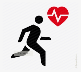 Vector Icon Of Heartbeat Near Running Man - Running Watch Icon