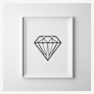 Geometric Diamond Print / White & Black / Jewel Art - Modern Art