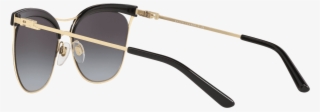 Metal Cateye Sunglasses In Black Sanded Light Gold - Aviator Sunglasses