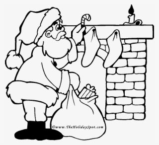 Xmas Coloring Pages With Wallpaper Full Hd Mayapurjacouture - Papa Noel Bajando Por La Chimenea Dibujo
