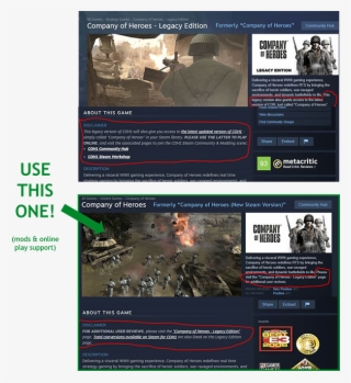 Store Pages Descriptions Were Also Tweaked Accordingly - Company Of Heroes Legacy Edition