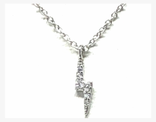 Lightning Bolt Micro Pave Necklace - Pendant