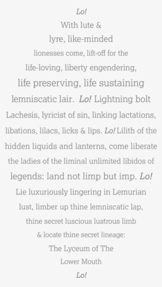 Lyceum Of The Lower Mouth - Master Of Laws