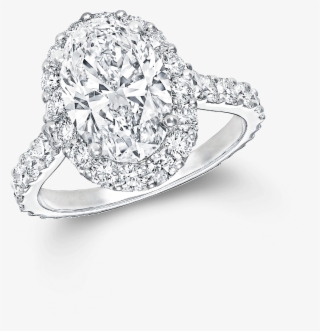 A Graff Icon Oval White Diamond Engagement Ring With - Diamond
