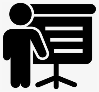 Person Of Business Standing With A Screen Board Giving - Lecture Icon