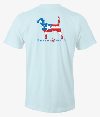 Shrimp & Grits Usa Pup T- Ice Blue - Shrimp And Grits