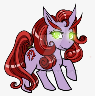 Lilena, Blood Elf, Curved Horn, Elf, Glowing Eyes, - Cartoon
