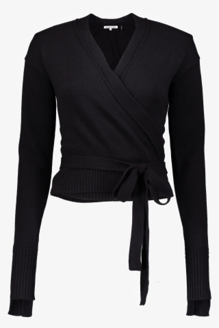 Wrap Cardigan Black - Tops That Tie At The Top