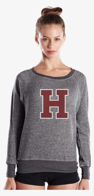 Harvard University Women's French Terry Raglan Boatneck - Raglan Sleeve