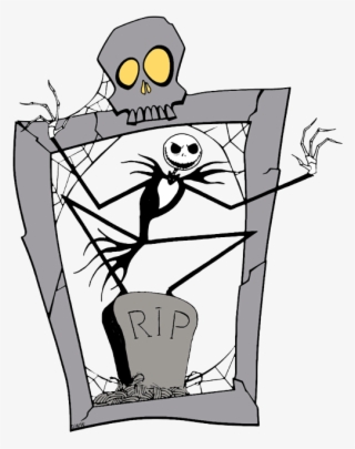 Jack Skellington Behind Tombstone - Jack Skellington