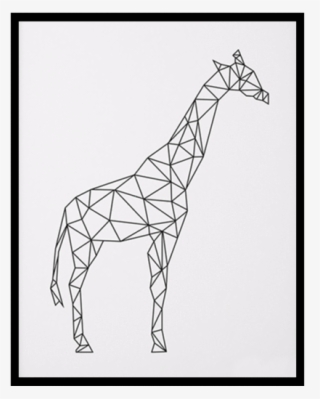 Giraffe Print Png Image Free Download - Geometric Giraffe A4