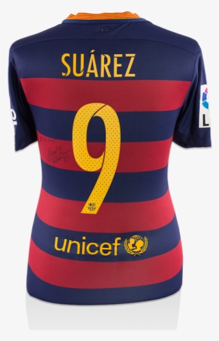 Luis Suarez Signed And Match Worn Barcelona 2015-16 - Suarez Match Worn Shirts