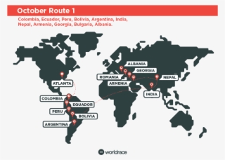 October 2018 Route - World Maps With Stats