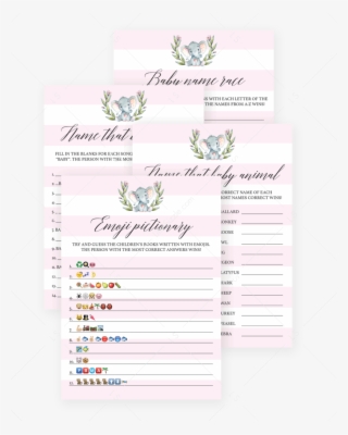 Pink And White Baby Shower Game Package Printables - Paper