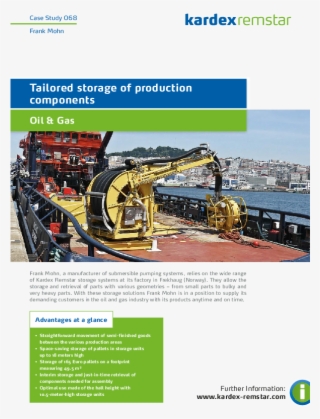 Tailored Storage Of Production Components - Machine