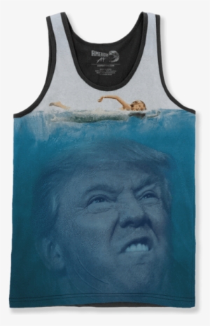 Jaws Trump Shark - Trump Riding Eagle Tank Top