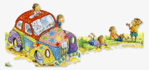 The Drawings Are Dark Pencil - Five Little Monkeys Wash The Car