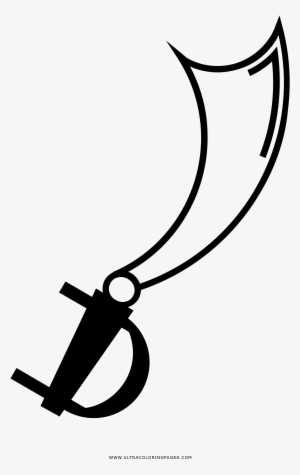 Pirate Sword Coloring Page - Weapon