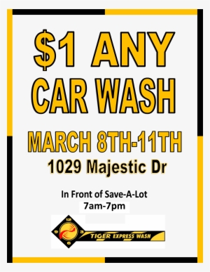 Any Wash At Tiger Express Today Thru Sunday Png Tiger - Tiger Express