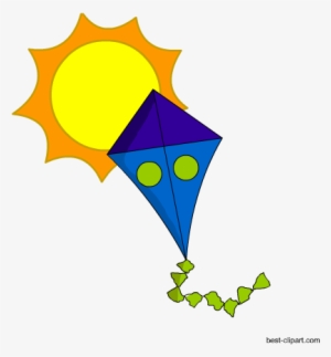 Kite And Sun Free Png Clipart - Clip Art