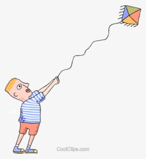 Kid Flying Kite Royalty Free Vector Clip Art Illustration - Can T Fly A Kite
