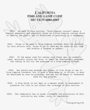 California's Crazy Frog Jumping Contest Law - Law