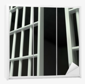 White Bar Jail Cell Perspective Unlocked Wardrobe Sticker - Johnson County Jail In Indiana