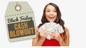 Black Friday Cash Blowout - Woman With Money Png