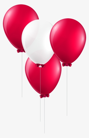 Red And White Balloons Png Clip Art Image - Red White Balloon Png