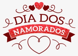 Dia Dos Namorados Greeting Card With Text And Hearts, - Valentine's Day