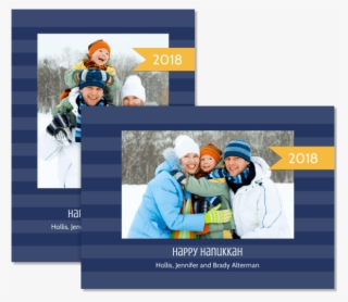 Banner Year Blue And Yellow - Joy And Cheer In The New Year Trifold Card | New Years