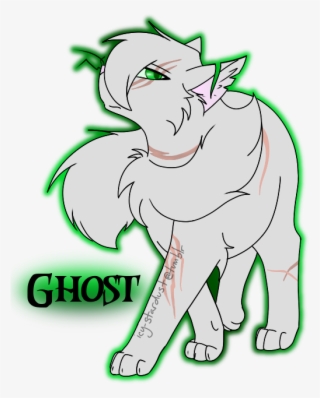Ghost A Scar Covered, Long Furred Silver Tom With Piercing - Cartoon